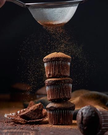 chocolade muffins met chocolade stukjes