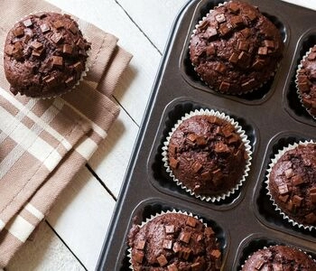 olympische muffins: de beste chocolademuffins met chocoladeganache