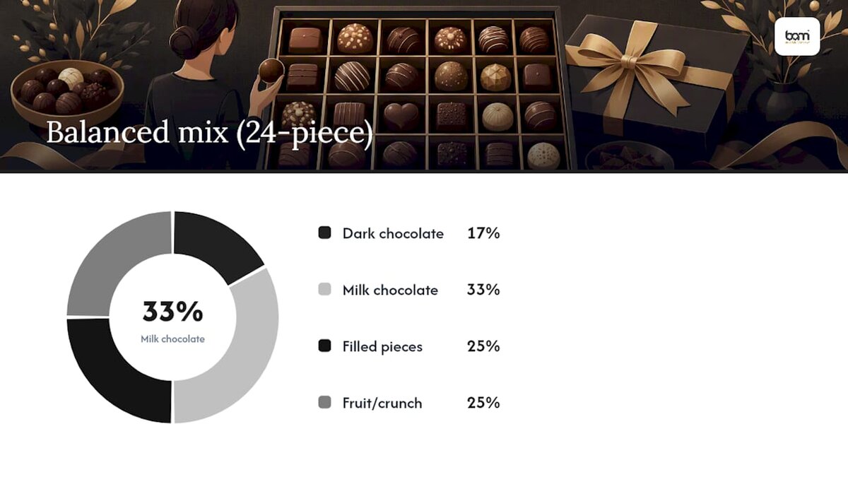 Schema van de bestanddelen van de chocolademix