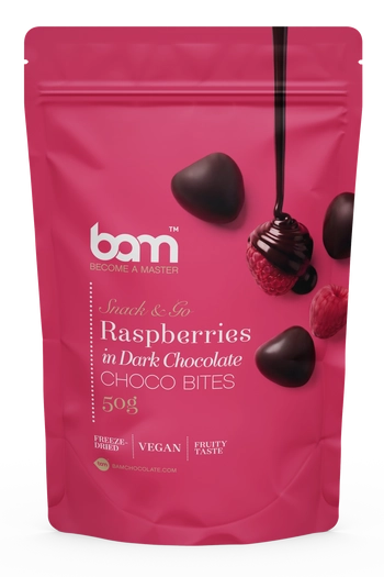 frambozen in pure chocolade 50 g