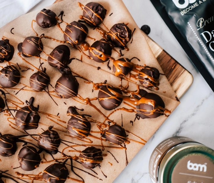 frambozensnack met pure chocolade