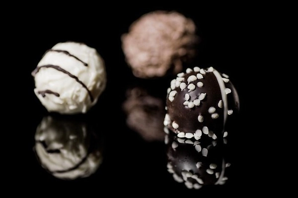 chocoladepralines met ganachecrème en cognac