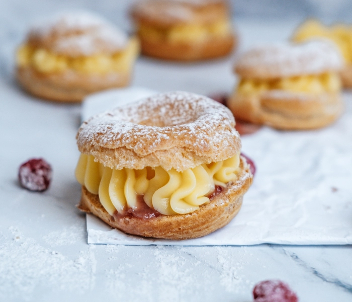 paris brest met bam vanillecrème en frambozen