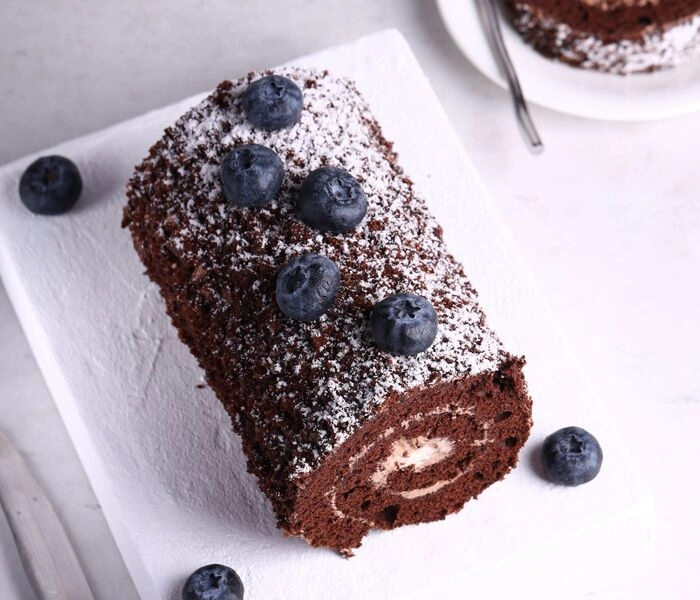 chocoladeroulade met zure room