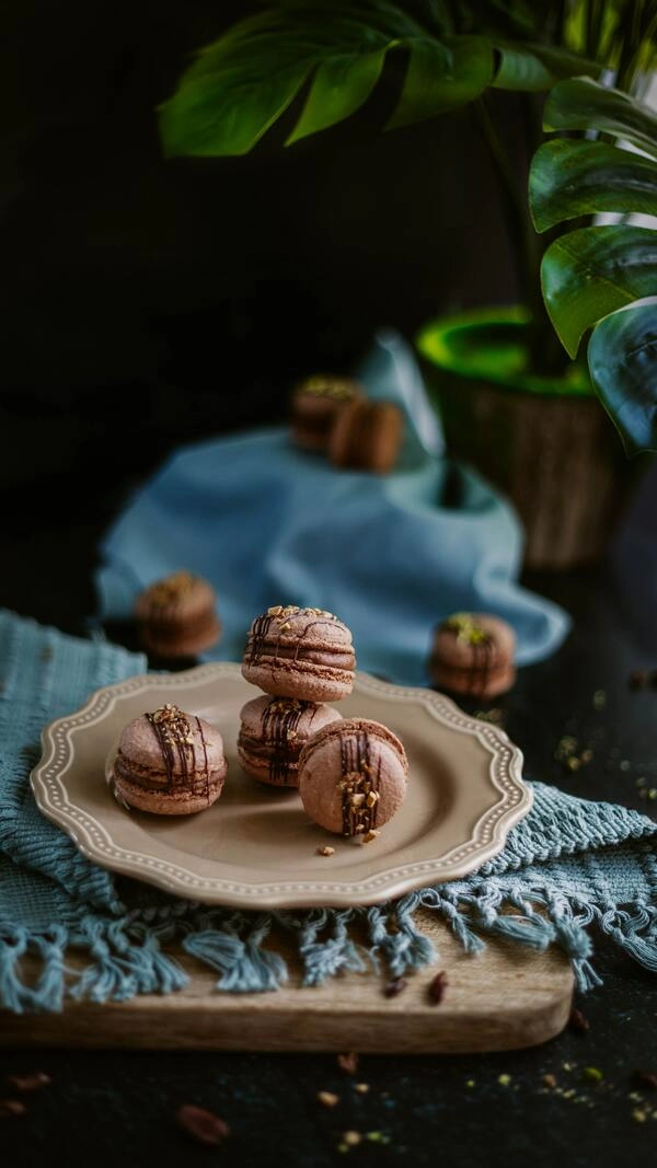 macarons met warme chocoladesmaak