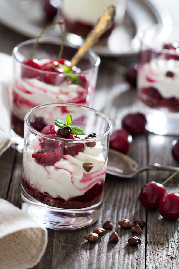 desserts in een potje: zwarte woud