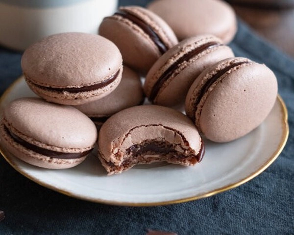 macarons met bam chocolade-hazelnootpasta
