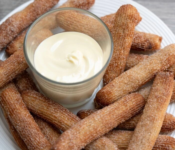 vanille churros met witte chocolade