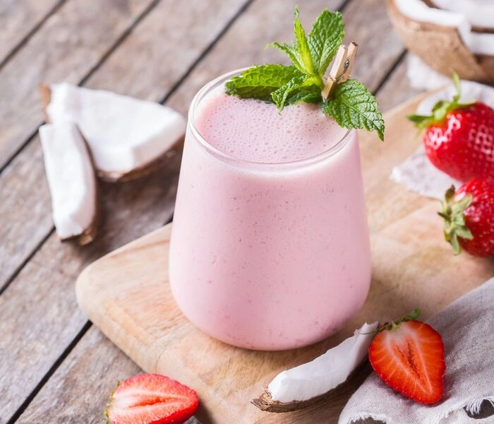 fit aardbeienmilkshake