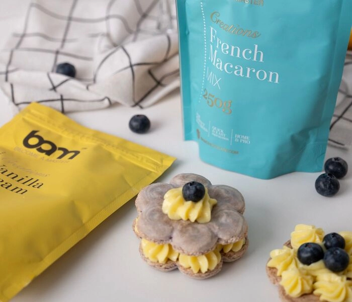 vanille bitterkoekjescake met bosbessen