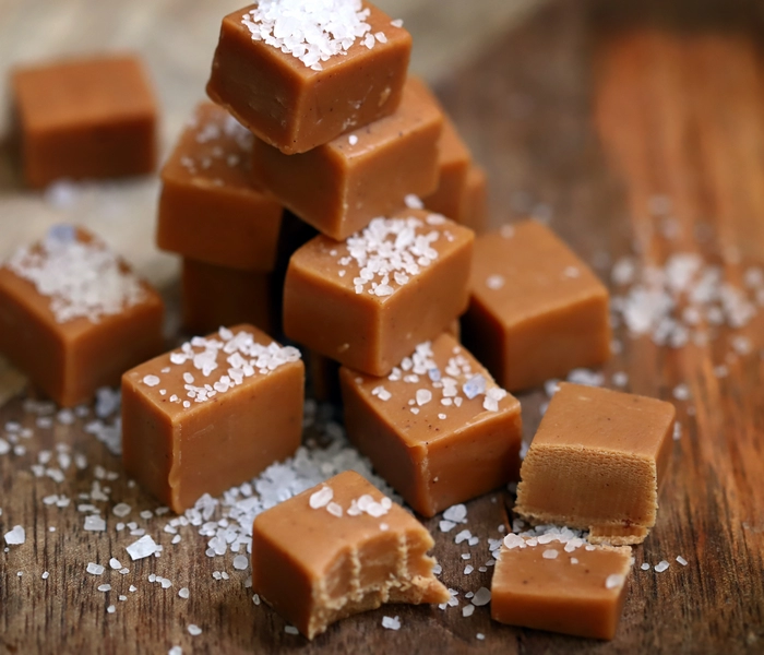 zelfgemaakte karamelsnoepjes