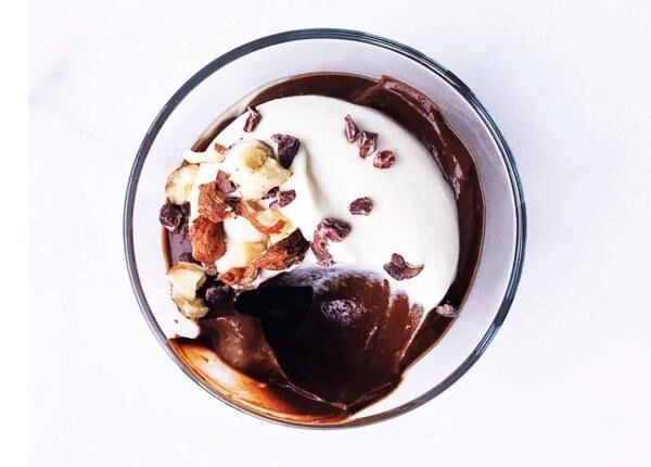 chocoladepudding met ananas