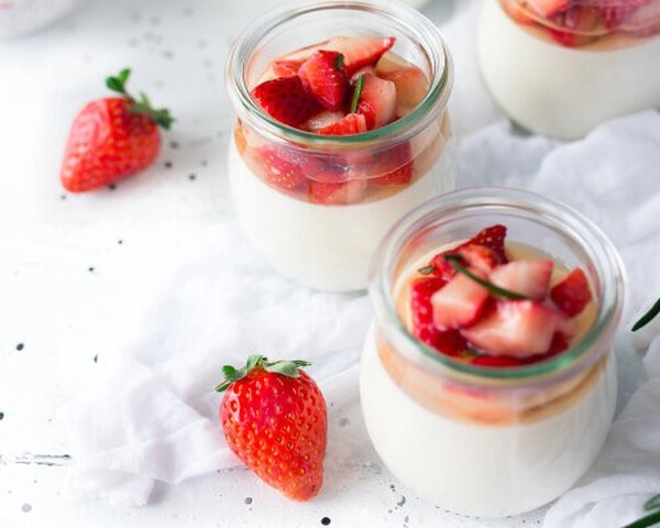 panna cotta recept in een potje