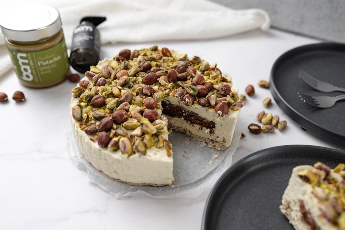 pistachecake met pistachepasta