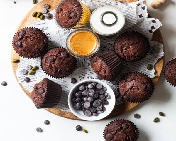 chocolade muffins met yoghurt