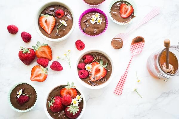 chocoladeroom met aardbeien